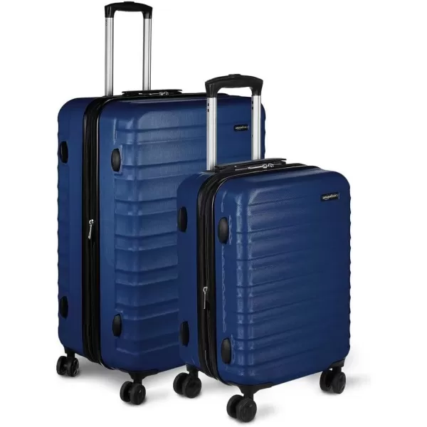 Amazon Basics Expandable Hardside Luggage Suitcase with Wheels 30Inch Spinner with Four Spinner Wheels and ScratchResistant Surface BlackNavy Blue