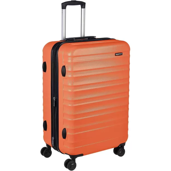 Amazon Basics Expandable Hardside Luggage Suitcase with Wheels 30Inch Spinner with Four Spinner Wheels and ScratchResistant Surface BlackOrange