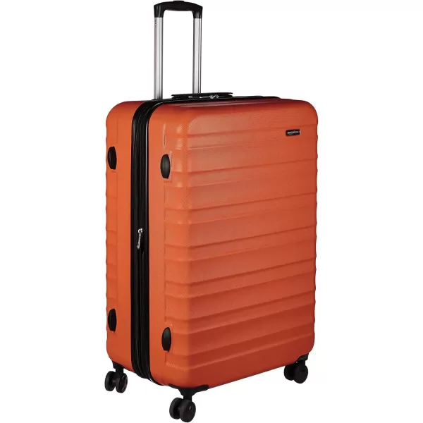 Amazon Basics Expandable Hardside Luggage Suitcase with Wheels 30Inch Spinner with Four Spinner Wheels and ScratchResistant Surface BlackOrange