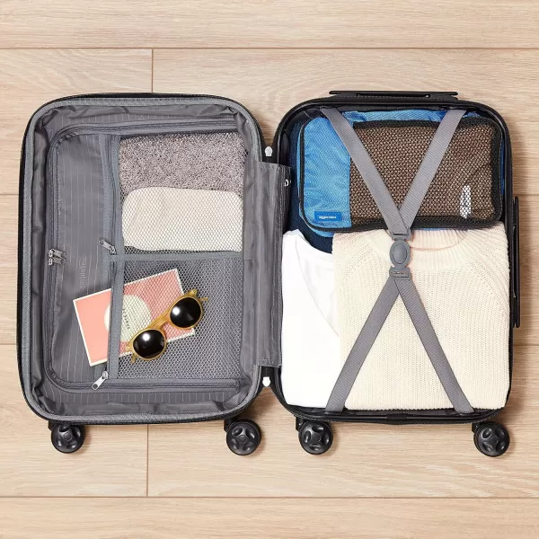 Amazon Basics Expandable Hardside Luggage Suitcase with Wheels 30Inch Spinner with Four Spinner Wheels and ScratchResistant Surface BlackOrange