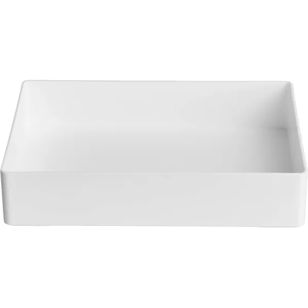 Amazon Basics Rectangular Plastic Desk Organizer Accessory Tray 94 x 67 x 2 in White
