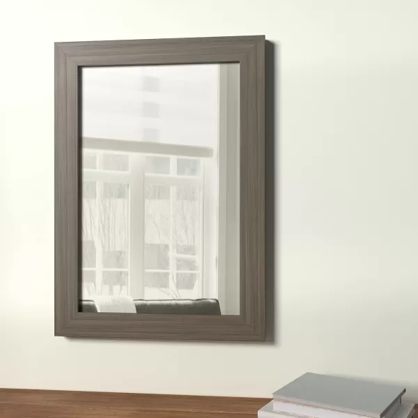 Amazon Basics Rectangular Wall Mount Mirror 24 x 36 Wide Trim Nickel 1018483410A60Barnwood