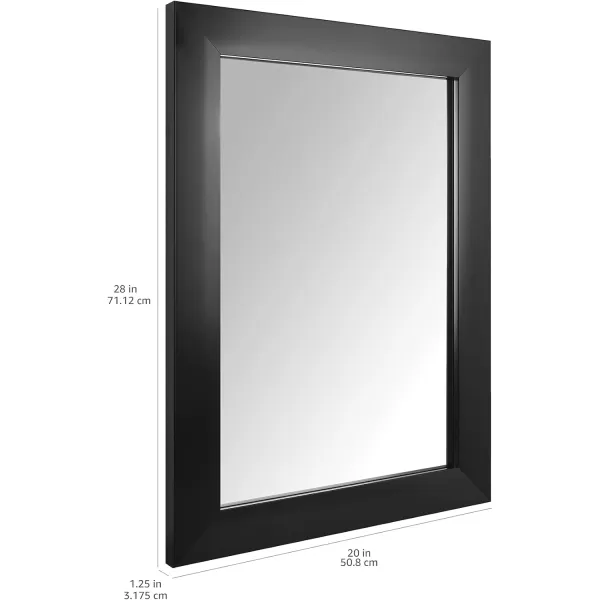 Amazon Basics Rectangular Wall Mount Mirror 24 x 36 Wide Trim Nickel 1018483410A60Black