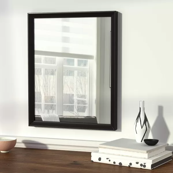 Amazon Basics Rectangular Wall Mount Mirror 24 x 36 Wide Trim Nickel 1018483410A60Black