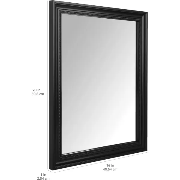 Amazon Basics Rectangular Wall Mount Mirror 24 x 36 Wide Trim Nickel 1018483410A60Black