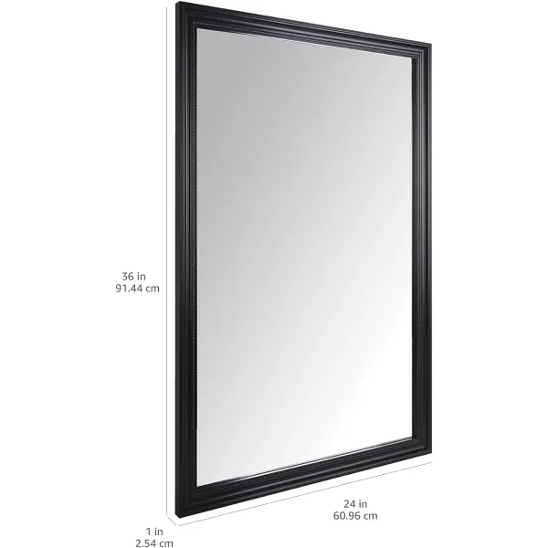 Amazon Basics Rectangular Wall Mount Mirror 24 x 36 Wide Trim Nickel 1018483410A60Black