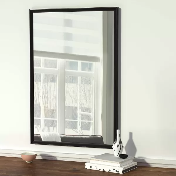 Amazon Basics Rectangular Wall Mount Mirror 24 x 36 Wide Trim Nickel 1018483410A60Black