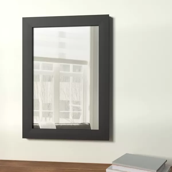 Amazon Basics Rectangular Wall Mount Mirror 24 x 36 Wide Trim Nickel 1018483410A60Black