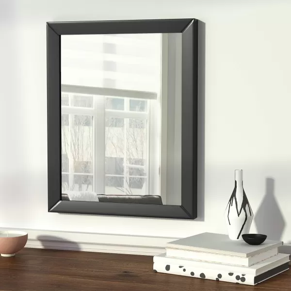 Amazon Basics Rectangular Wall Mount Mirror 24 x 36 Wide Trim Nickel 1018483410A60Black