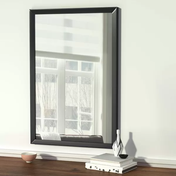 Amazon Basics Rectangular Wall Mount Mirror 24 x 36 Wide Trim Nickel 1018483410A60Black