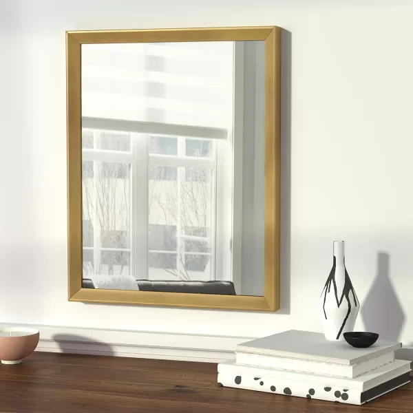 Amazon Basics Rectangular Wall Mount Mirror 24 x 36 Wide Trim Nickel 1018483410A60Brass