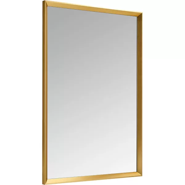 Amazon Basics Rectangular Wall Mount Mirror 24 x 36 Wide Trim Nickel 1018483410A60Brass