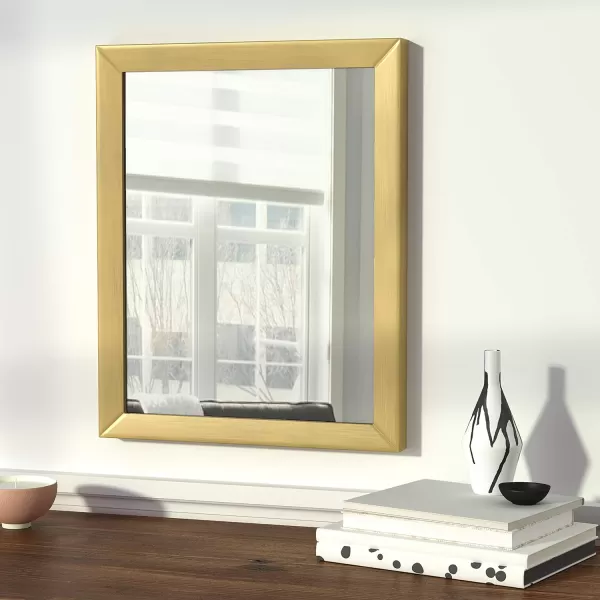 Amazon Basics Rectangular Wall Mount Mirror 24 x 36 Wide Trim Nickel 1018483410A60Brass
