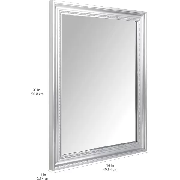 Amazon Basics Rectangular Wall Mount Mirror 24 x 36 Wide Trim Nickel 1018483410A60Nickel