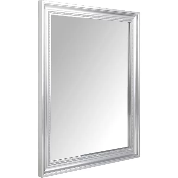 Amazon Basics Rectangular Wall Mount Mirror 24 x 36 Wide Trim Nickel 1018483410A60Nickel