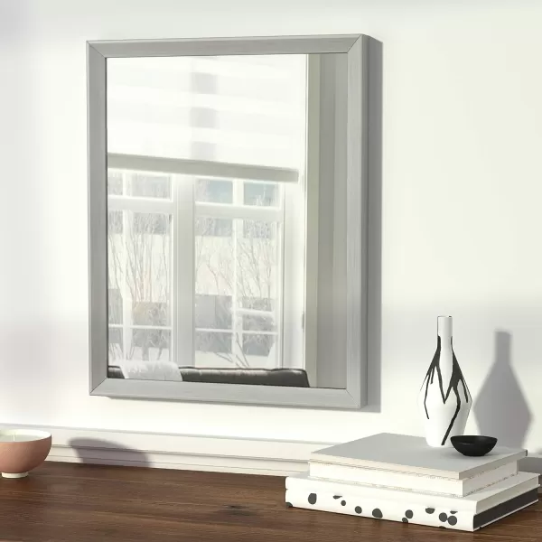 Amazon Basics Rectangular Wall Mount Mirror 24 x 36 Wide Trim Nickel 1018483410A60Nickel