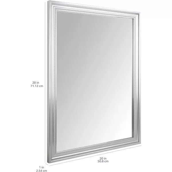 Amazon Basics Rectangular Wall Mount Mirror 24 x 36 Wide Trim Nickel 1018483410A60Nickel
