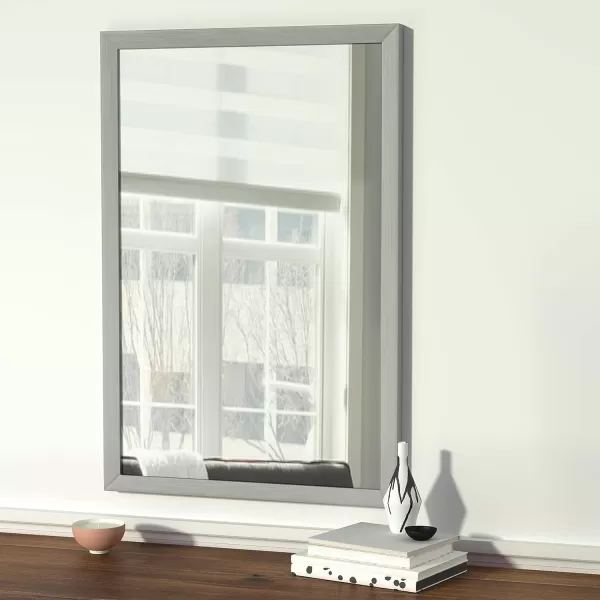 Amazon Basics Rectangular Wall Mount Mirror 24 x 36 Wide Trim Nickel 1018483410A60Nickel