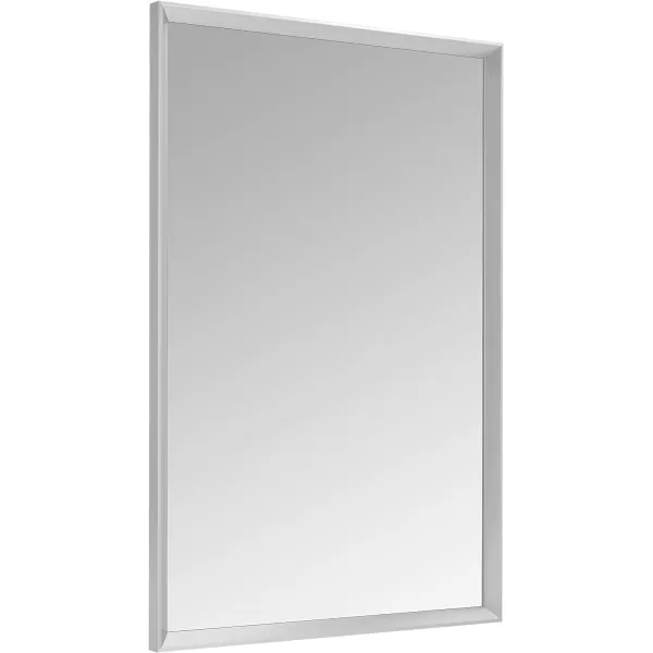 Amazon Basics Rectangular Wall Mount Mirror 24 x 36 Wide Trim Nickel 1018483410A60Nickel