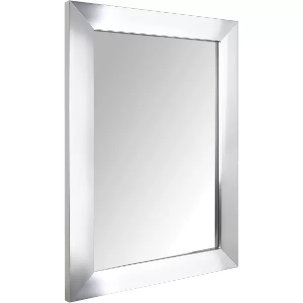 Amazon Basics Rectangular Wall Mount Mirror 24 x 36 Wide Trim Nickel 1018483410A60Nickel