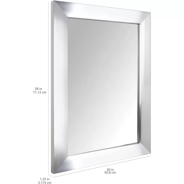 Amazon Basics Rectangular Wall Mount Mirror 24 x 36 Wide Trim Nickel 1018483410A60Nickel