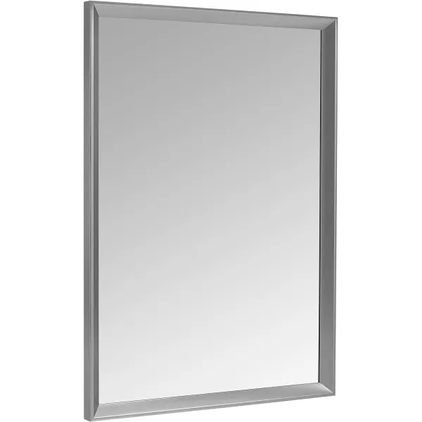Amazon Basics Rectangular Wall Mount Mirror 24 x 36 Wide Trim Nickel 1018483410A60Nickel
