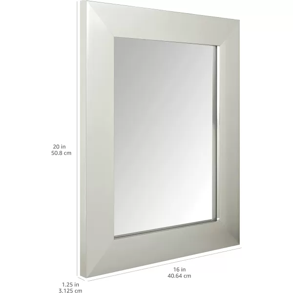 Amazon Basics Rectangular Wall Mount Mirror 24 x 36 Wide Trim Nickel 1018483410A60Nickel