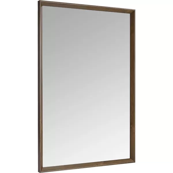 Amazon Basics Rectangular Wall Mount Mirror 24 x 36 Wide Trim Nickel 1018483410A60Walnut