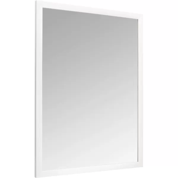 Amazon Basics Rectangular Wall Mount Mirror 24 x 36 Wide Trim Nickel 1018483410A60White