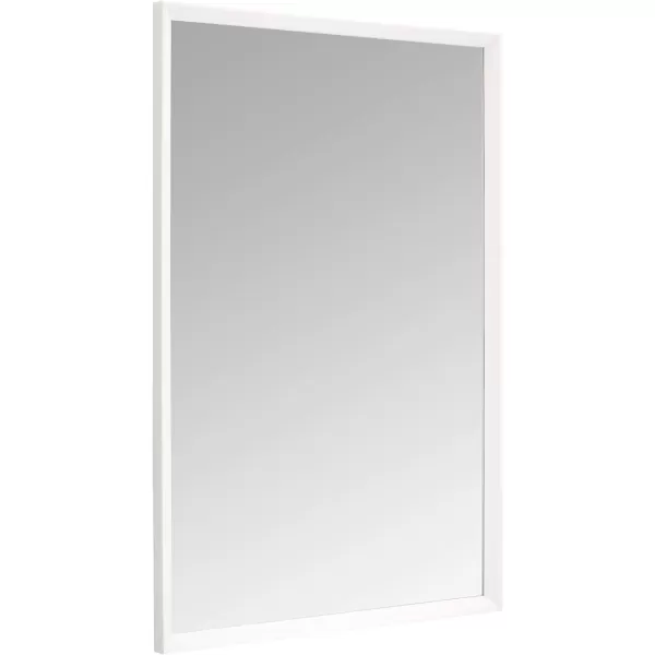 Amazon Basics Rectangular Wall Mount Mirror 24 x 36 Wide Trim Nickel 1018483410A60White