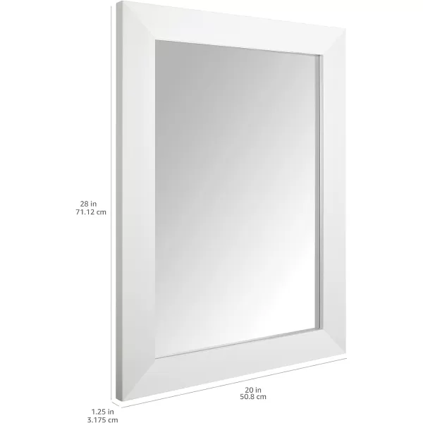 Amazon Basics Rectangular Wall Mount Mirror 24 x 36 Wide Trim Nickel 1018483410A60White