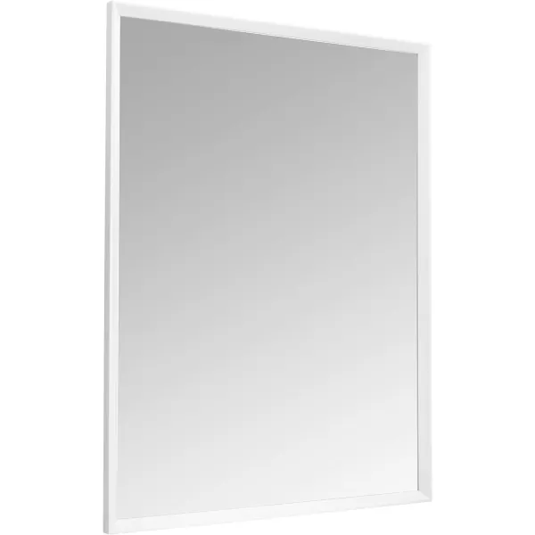 Amazon Basics Rectangular Wall Mount Mirror 24 x 36 Wide Trim Nickel 1018483410A60White