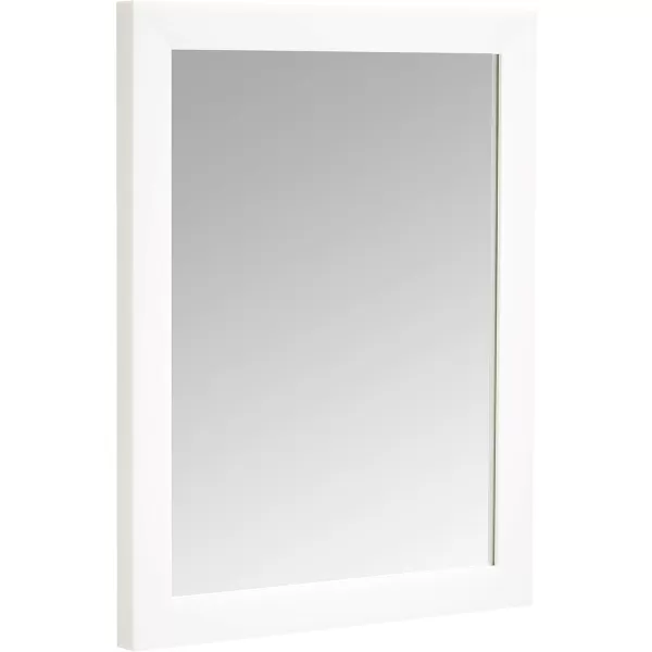 Amazon Basics Rectangular Wall Mount Mirror 24 x 36 Wide Trim Nickel 1018483410A60White
