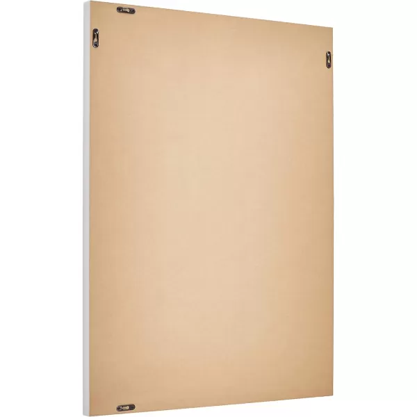 Amazon Basics Rectangular Wall Mount Mirror 24 x 36 Wide Trim Nickel 1018483410A60White