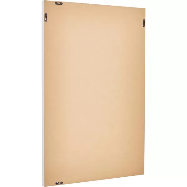 Amazon Basics Rectangular Wall Mount Mirror 24 x 36 Wide Trim Nickel 1018483410A60White