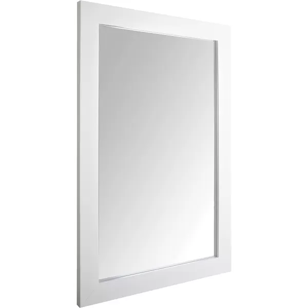 Amazon Basics Rectangular Wall Mount Mirror 24 x 36 Wide Trim Nickel 1018483410A60White