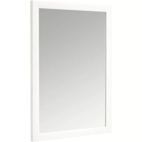 Amazon Basics Rectangular Wall Mount Mirror 24 x 36 Wide Trim Nickel 1018483410A60White