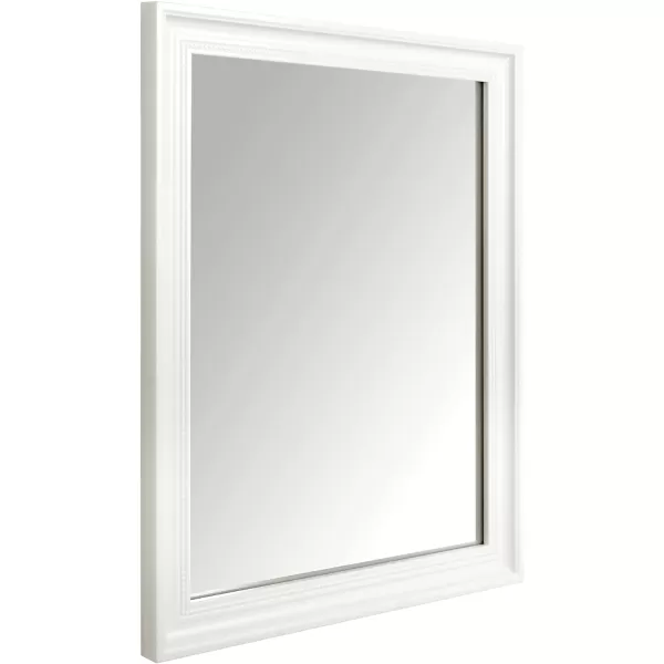 Amazon Basics Rectangular Wall Mount Mirror 24 x 36 Wide Trim Nickel 1018483410A60White