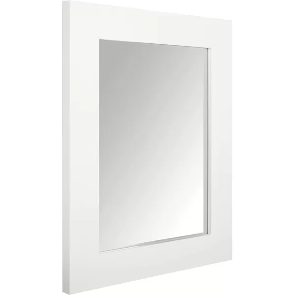 Amazon Basics Rectangular Wall Mount Mirror 24 x 36 Wide Trim Nickel 1018483410A60White