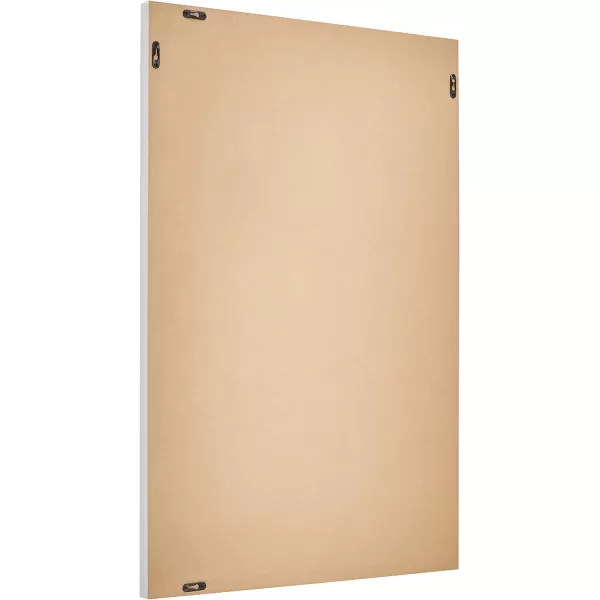 Amazon Basics Rectangular Wall Mount Mirror 24 x 36 Wide Trim Nickel 1018483410A60White