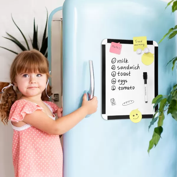 Amazon Basics Small Dry Erase Whiteboard Magnetic White Board with Marker and Magnets  85 x 11 PlasticAluminum Frame85x11