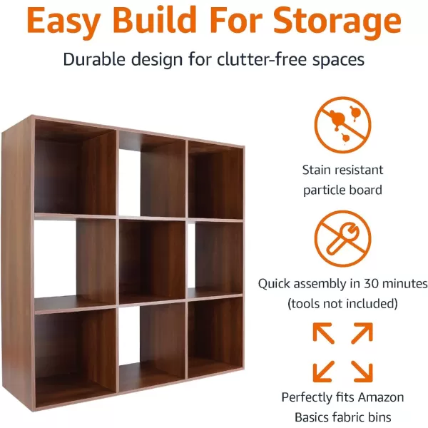 Amazon Basics Storage Cube Shelf Organizer 9 Cubes White 117quot D x 359quot W x 359quot HEspresso