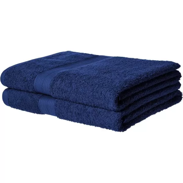 Amazon Basics  6 Piece Fade Resistant Oversize Bath Towel Hand and Washcloth Set 100 Cotton TealNavy Blue