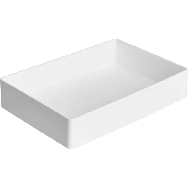 Amazon Basics Rectangular Plastic Desk Organizer Accessory Tray 94 x 67 x 2 in White