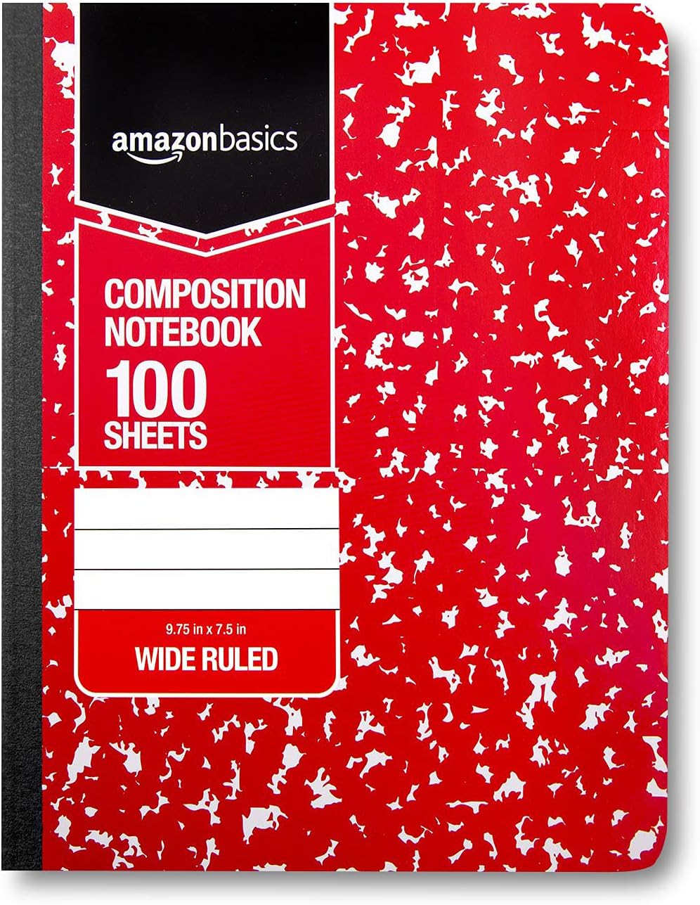 Amazon Basics Wide Ruled Composition Notebook 4Pack 100Sheet Assorted Marble Colors36Pack Assorted Marble