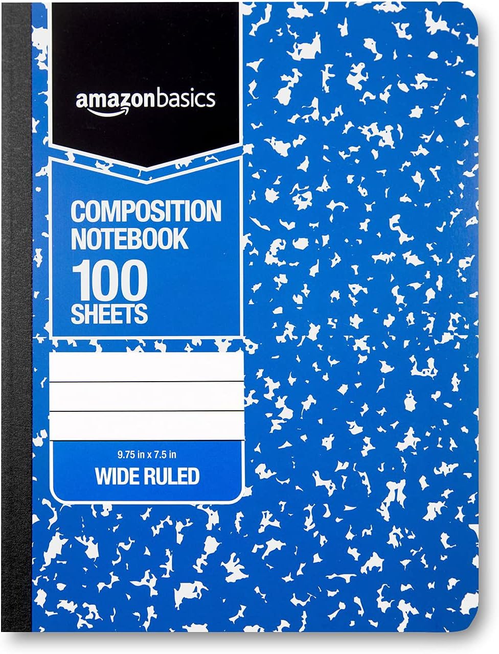 Amazon Basics Wide Ruled Composition Notebook 4Pack 100Sheet Assorted Marble Colors36Pack Assorted Marble