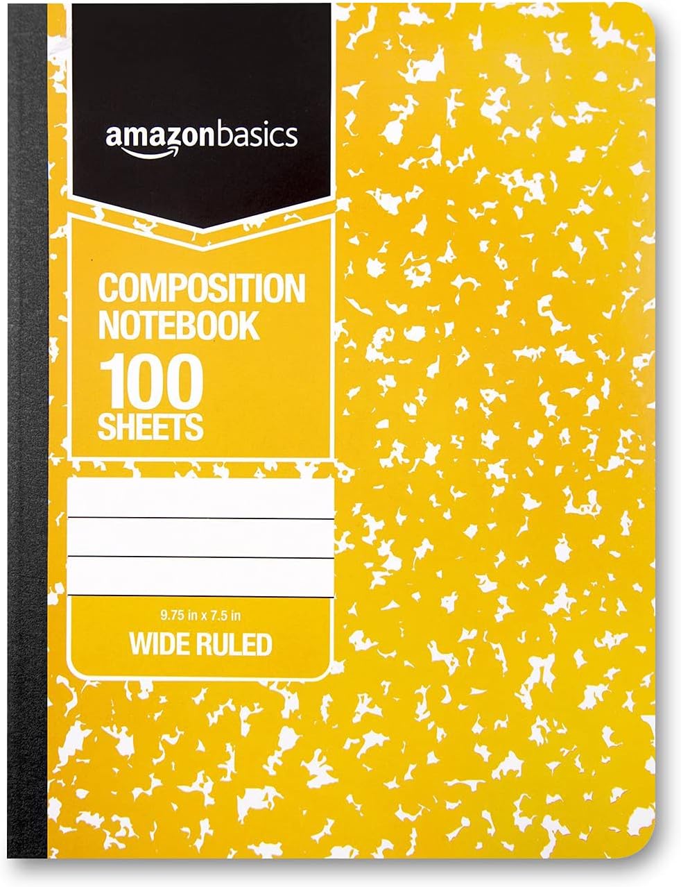Amazon Basics Wide Ruled Composition Notebook 4Pack 100Sheet Assorted Marble Colors36Pack Assorted Marble