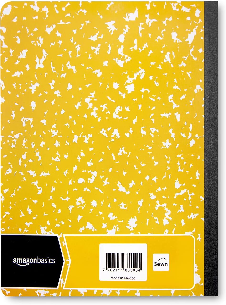 Amazon Basics Wide Ruled Composition Notebook 4Pack 100Sheet Assorted Marble Colors36Pack Assorted Marble