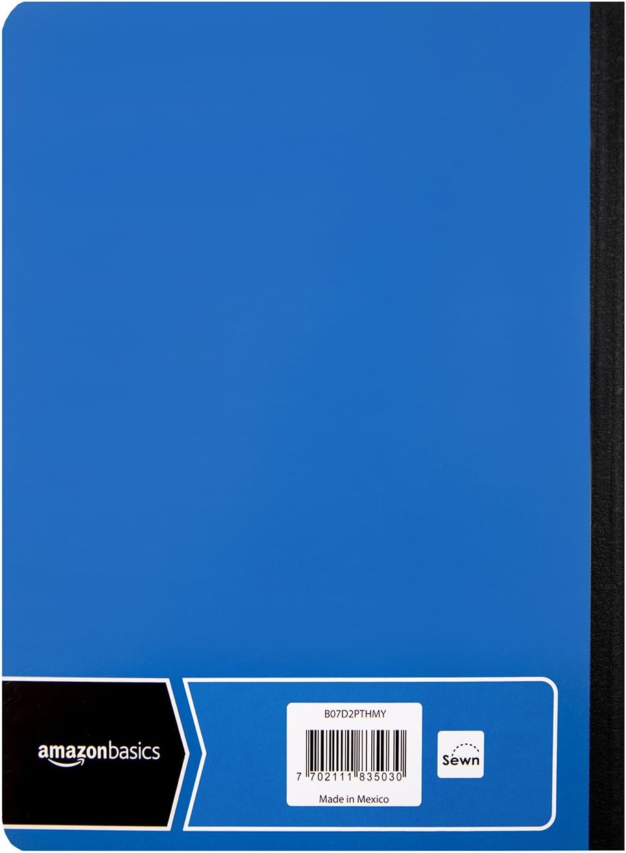 Amazon Basics Wide Ruled Composition Notebook 4Pack 100Sheet Assorted Marble Colors36Pack Assorted Solid