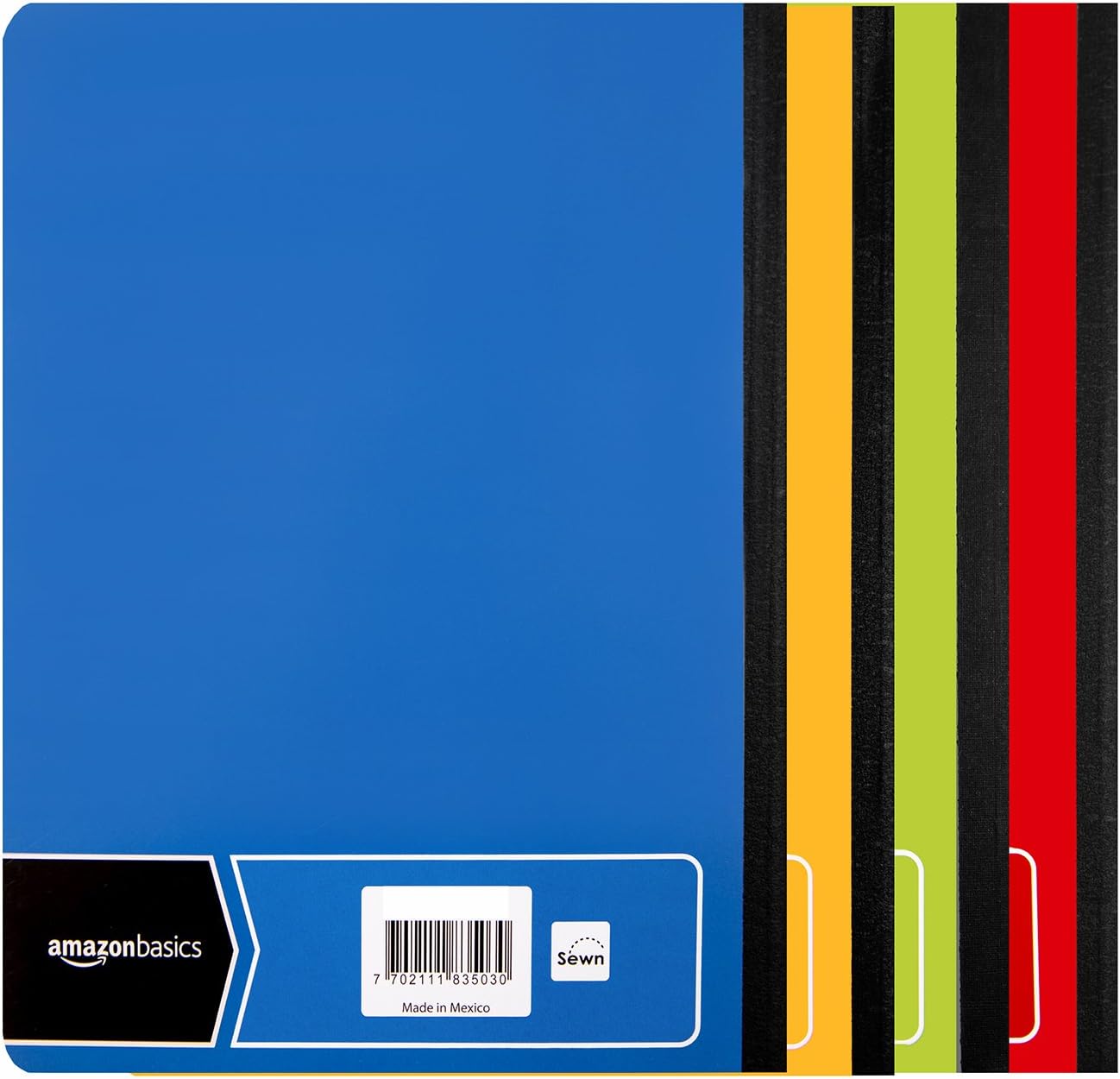 Amazon Basics Wide Ruled Composition Notebook 4Pack 100Sheet Assorted Marble Colors36Pack Assorted Solid